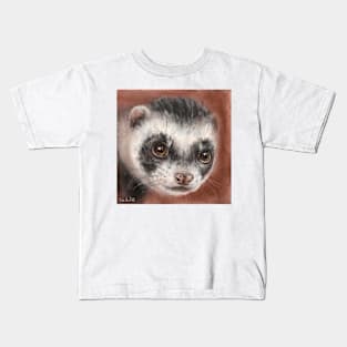 Painting of a Cute Ferret Looking Directly at You Kids T-Shirt